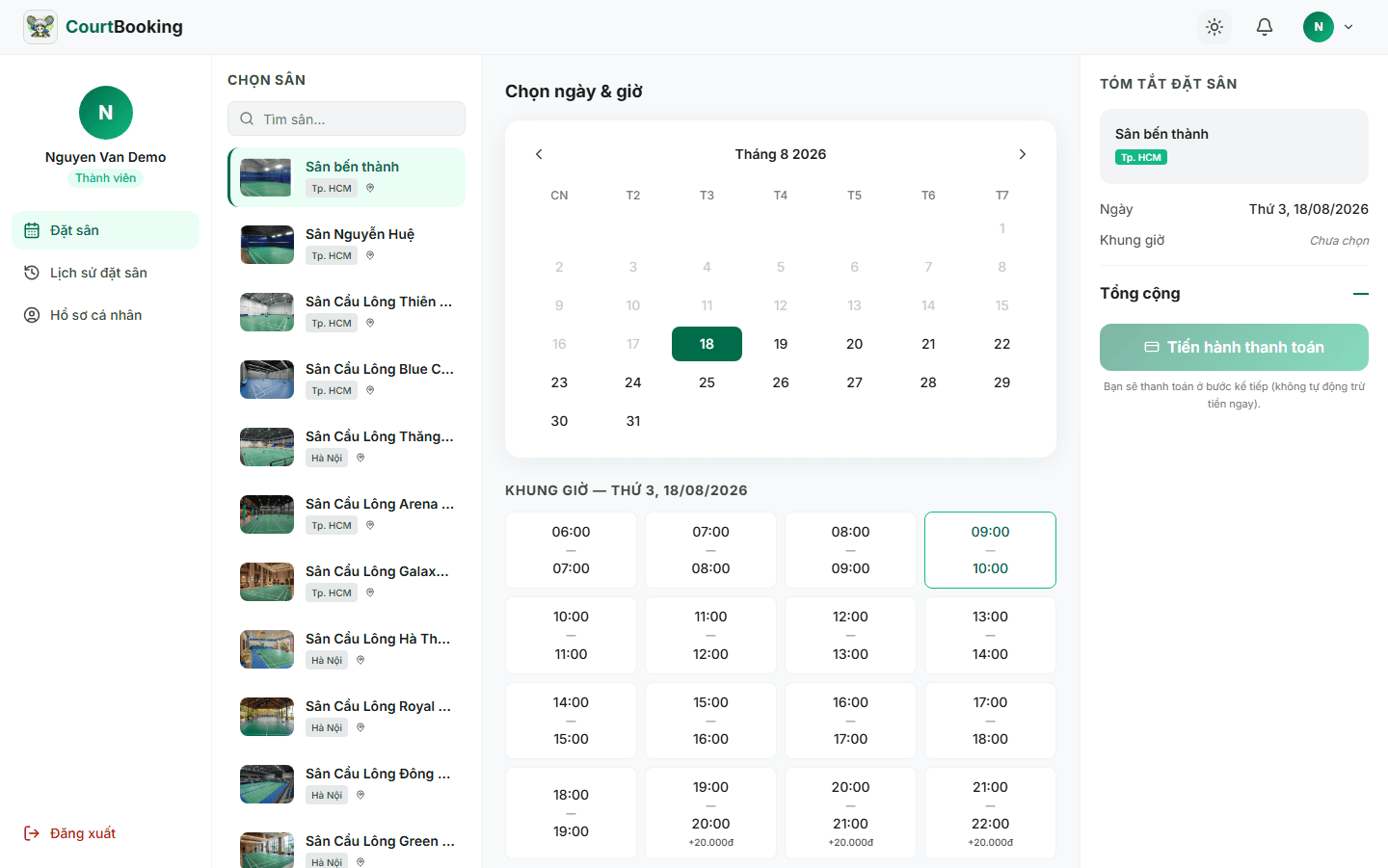 Badminton Court Management System preview — view 2